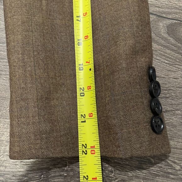 J.Crew Ludlow Slim Fit Blazer Coat 40S Brown American Wool Herringbone 2-Button - Picture 10 of 14